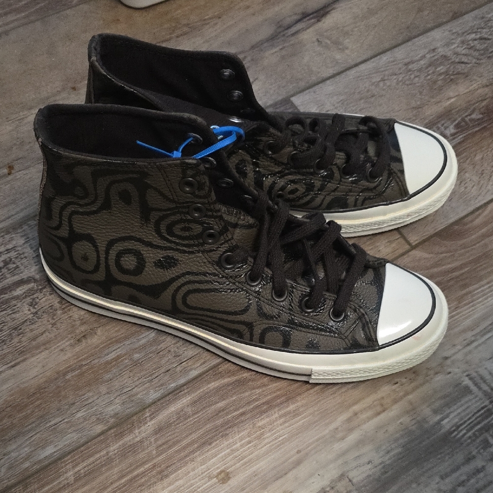 New Chuck Taylor All Star Converse "Chocolate Swirls" Hi-Top Shoes, Willy Wonka - Picture 2 of 12